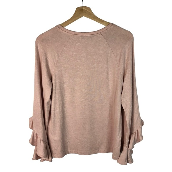 Banana Republic Light Pink Ruffle Long Sleeve Blouse S - Picture 2 of 4